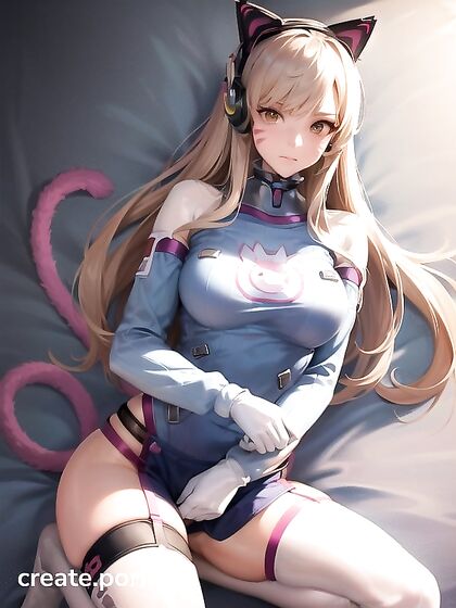 CatGirl 18+ in Oversized T-Shirt and Thigh-High Socks Seduces in hentai Ai Porn