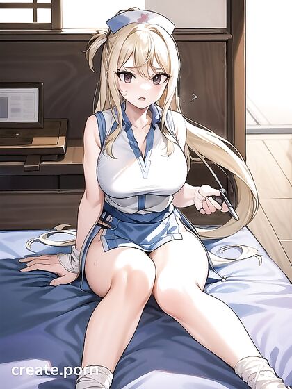 Fit Nurse in Sport Bra Serving Steamy Hospital Hentai Action