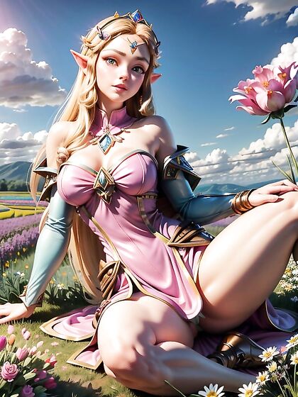 Glistening Soft Makeup in an Expansive Meadow for Seductive Hentai Pleasure