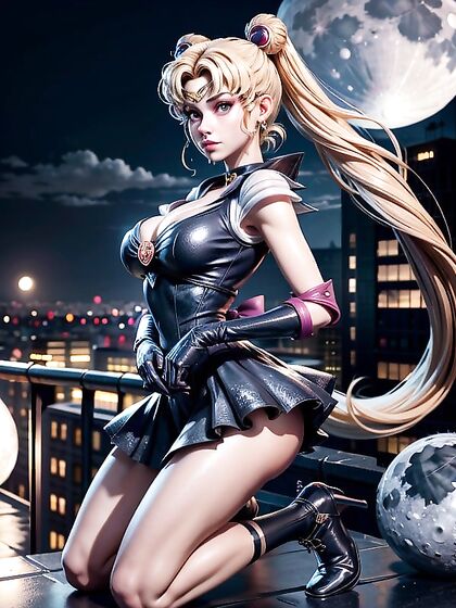 Detailed Kneeling Pose with Textured Background in Hentai AIPorn