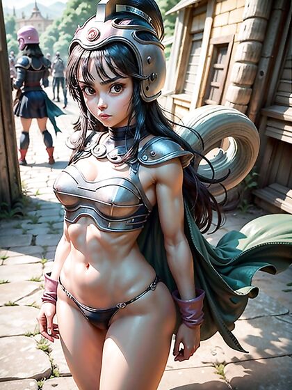 Hentai Beauty Stands Seductively, Gazing Intensely at You