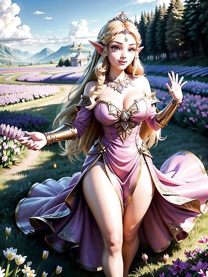 Cleavage and Soft Makeup Shine as She Reaches Out in Seductive Hentai Scenes