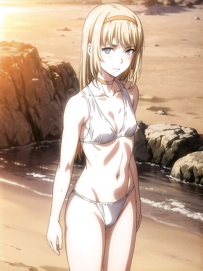 Skinny Girl 18+ in Bikini Shows Off in Seductive hentai Screencaps