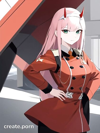 Zero Two from Darling in the Franxx Poses Seductively with Hands on Hips