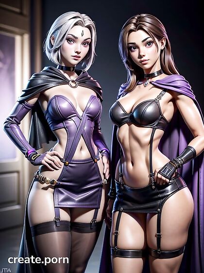 Purple-Eyed Beauty Wears Suspenders and Choker for steamy Hentai Adventures