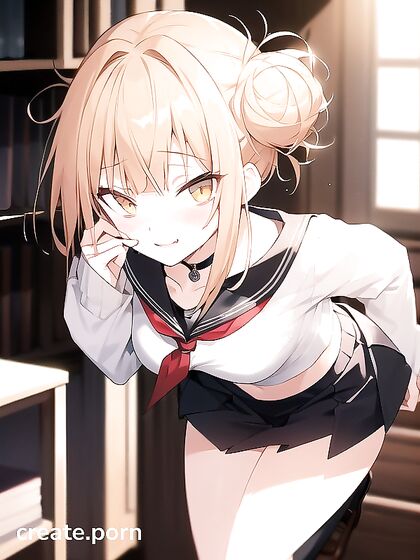 Mischievously Smiling and Blushing in Mouth-Agape SFW Hentai Fun