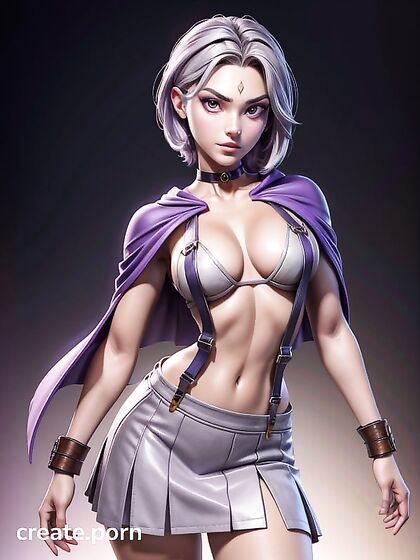 Raven from Teen 18+ Titans Teased in a Skirt for Steamy Hentai Pleasure