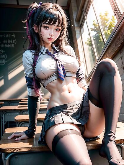 Aesthetic Masterpiece: Brown-Eyed Beauty in Seductive Hentai Scenes