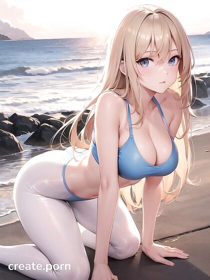 Medium Boobed Girl 18+ in White Crop Top Bent Over for Erotic Hentai Fun