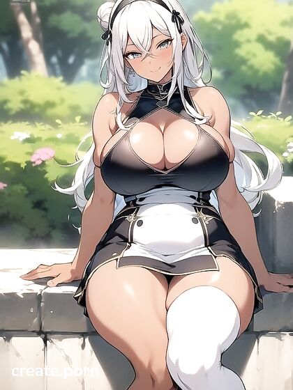 Black-Skinned Beauty with Perfect Anatomy Shows Off Her Huge ASS in hentai AIPorn