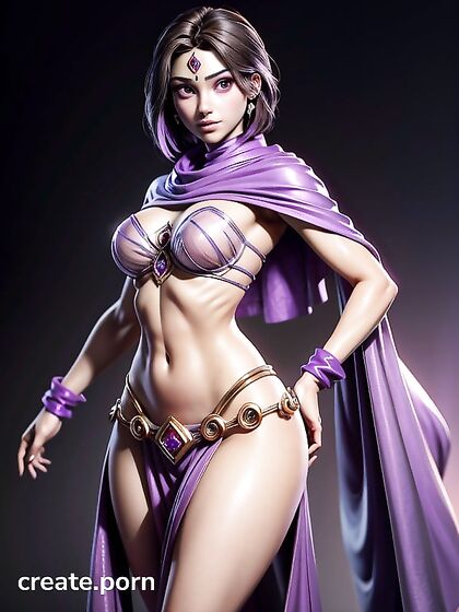 Latina With Purple Eyes and Ash Blonde Hair in Seductive Hentai Action