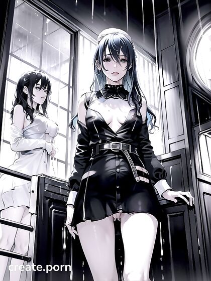 Light Blue Haired Beauty with Busty Curves Poses Seductively in Hentai AIPorn