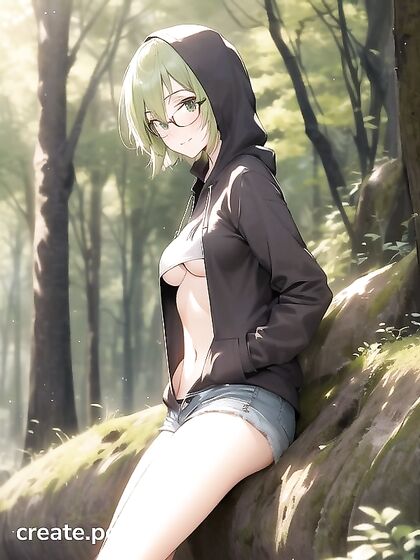 petites breasts and short length with glasses in naughty hentai action