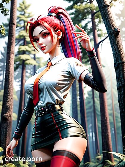 Red-Eyed Beauty in Mini Skirt Takes On 3D Hentai Adventures