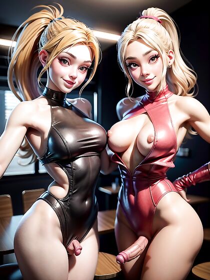 Cheerleaders with Ponytails Enjoy Intense Hentai Pleasure Together