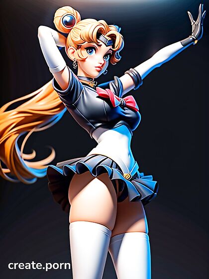 Sailor Moon Teases in Mini Skirt While Staring at You in Steamy Hentai Action