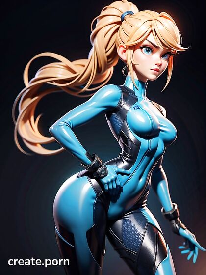Samus from Metroid in 3D Cartoon Hentai Action