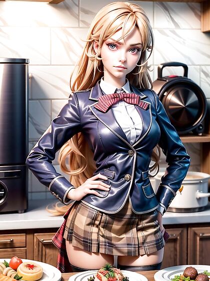 Nakiri Erina from Shokugeki no Soma Gives Angry Glare in Seductive Hentai Scene