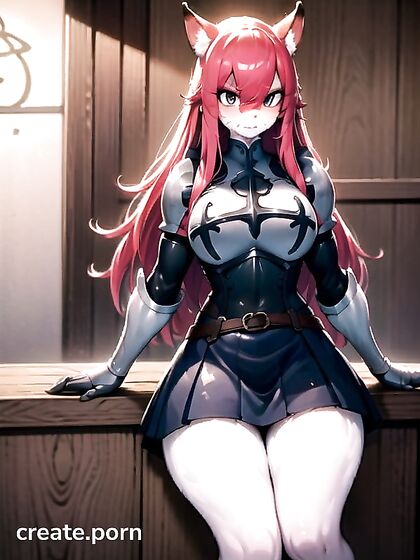 Erza from Fairy Tail Flexes Her Muscular Curves and Enormous Boobs in Furry hentai Action