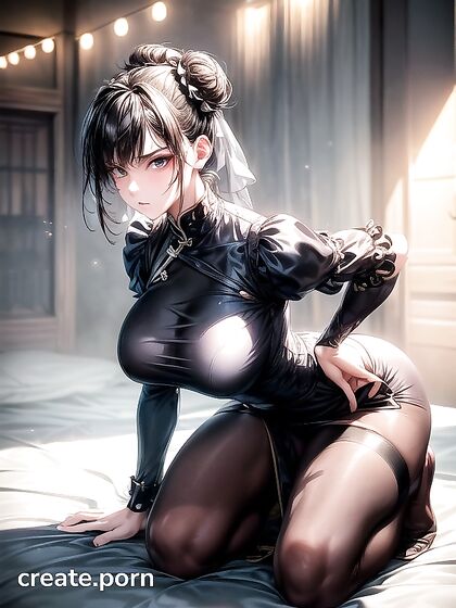Kneeling With Large Breasts in a Wild Gang Bang Hentai Fantasia