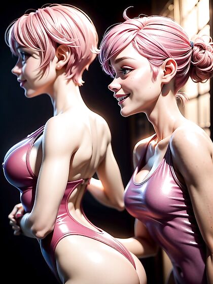 Happy swimsuit fun in side view hentai delight