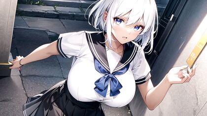 Form-Fitting Outfit Highlights Her Medium Ass in Seductive Hentai Action