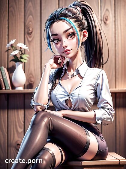 Sporty in Short Skirt Shows Off Crossed Legs in Hentai Bliss