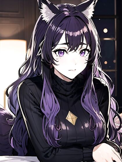 Plum Lips and Lavender Locks Adorned with a Silver Gemstone in Seductive Hentai Mastery