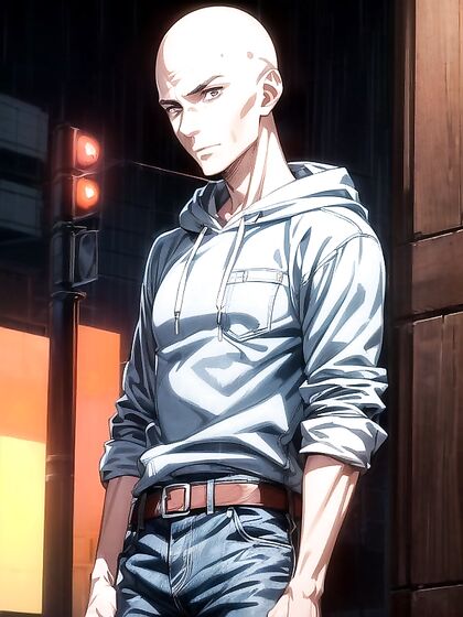 Happy Bald Guy Enjoying Intense Hentai Pleasure Moments