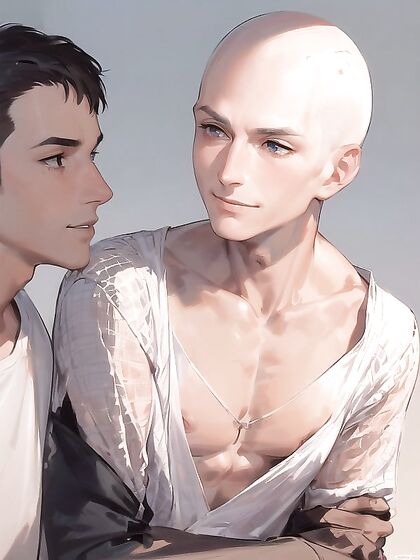 Happy Bald Guy Enjoying Intense Pleasure in Hentai AI Porn