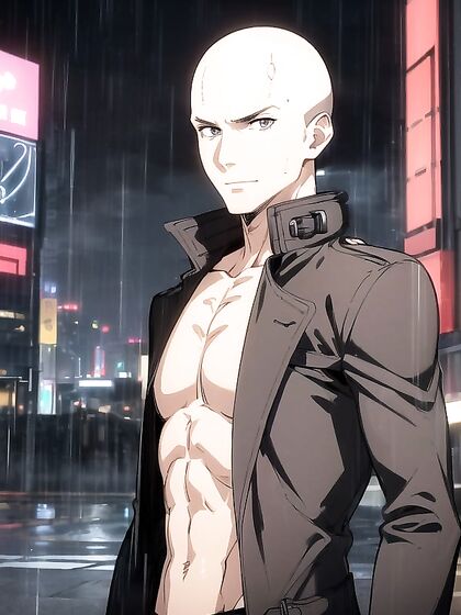 Trench-Coat Temptation in a Neon-Drenched Cyberpunk City Hentai Scene