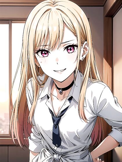 Kitagawa Marin Smirking in Seductive Waist Shots from Sono Bisuku Dōru Wa Koi o Suru