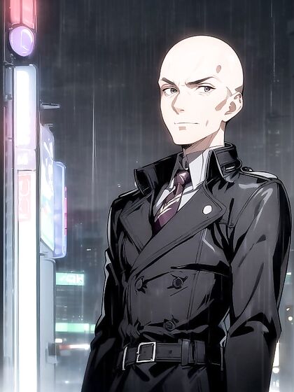 Mature Bald Man in Trench Coat Seduces in Wild Hentai Action