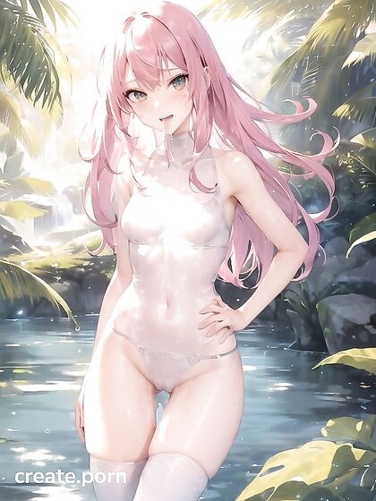 SlimeGirl 18+ Seduces in Soaked Clothing for Small-Breasted Hentai Ecstasy