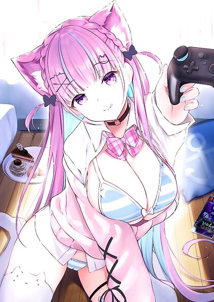 Holy Shit! Aqua Wants To Play With Her Pussy And Dick - Hentai XXX Pic
