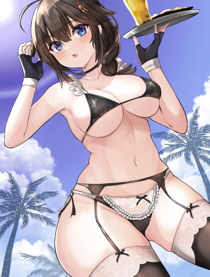 Horny AF babe in skimpy lingerie serves your every desire - HENTAI XXX PIC!