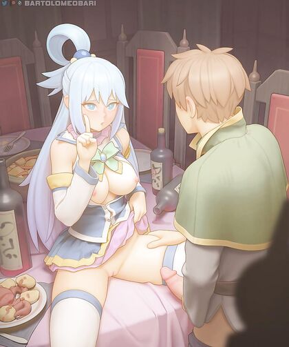 Holy Hentaided! Aqua Riding Kinky-aseksual Fantasy with Balls Deep in Her Wet Spot