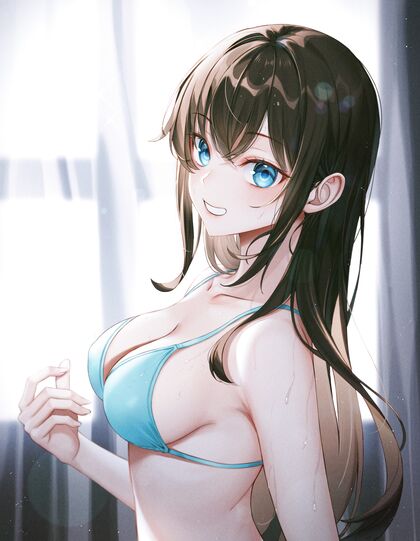 Horny AF Hottie in Tight-Ass Sky blue Lingeri & Sultry Baby Blues