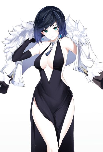 Hella Hot Hentai XXX Porn Pic - Tight Lil Black Dress Gets You Upgraded AF