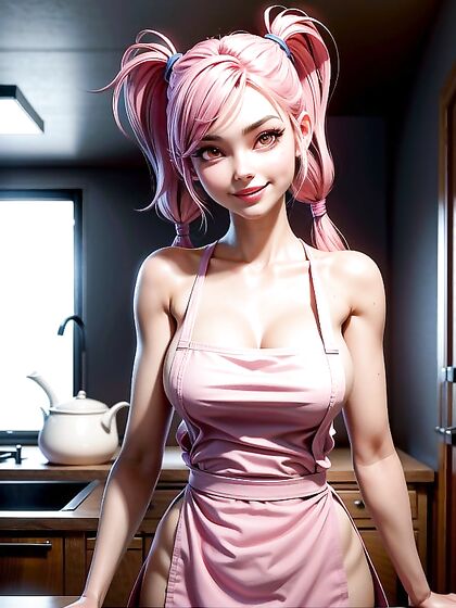 Small-Ass Beauty with Pink Eyes Teased in Seductive Open-Clothes Hentai Scenes
