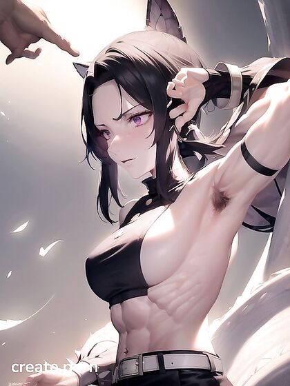 Shinobu Kochou Blushes with Embarrassment in Hairy Armpit Hentai Adventure