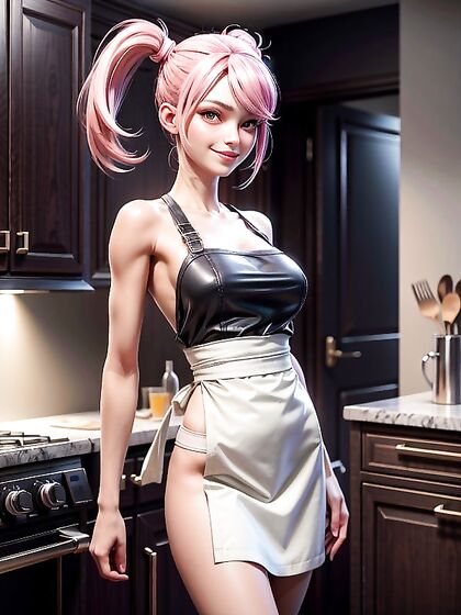 Pink-Eyed Cutie with a Tiny 18+-Ass Gets Wild in the Kitchen Hentai Action