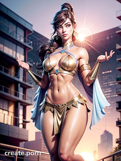 Southern European Cosplayer with Perky Breasts in Steamy Hentai Action