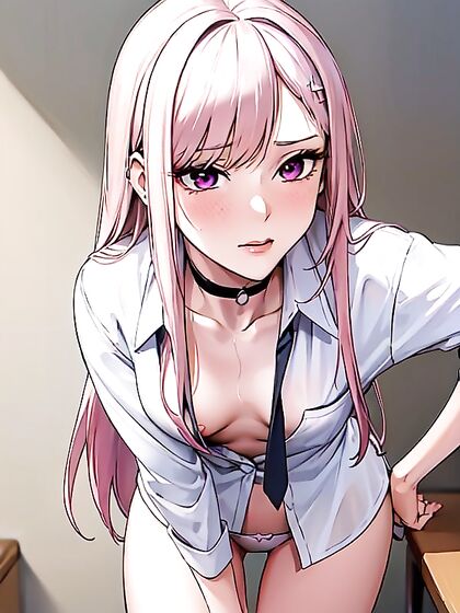 Skinny Girl 18+ with Rounded Breasts Drenched in a Wet-Shirt Hentai Fantasy