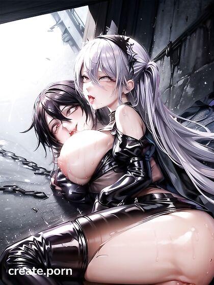 Latex-clad Beauty Soaked in Wetness for Intense Hentai Pleasure