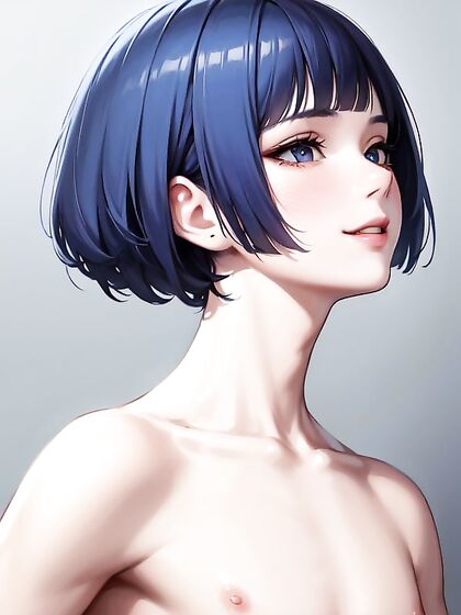 Blue-Haired Teen 18+ with Bobcut Enjoys Intense Hentai Pleasure