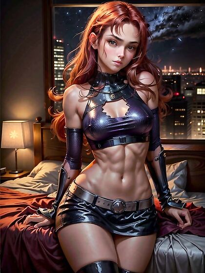 Starfire from Justice League Bound and Pleasured in Dark Hentai Fantasies