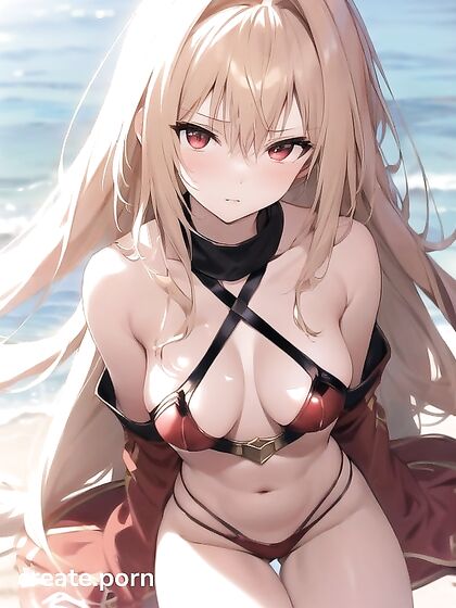Red-Eyed Beauty Braided and Dominant in Top-Down Hentai Action