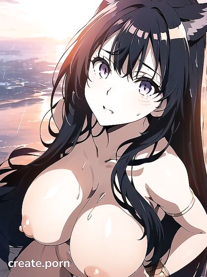 Blue-Eyed Beauty Gets Wild on the Beach in Top-Down Hentai Action