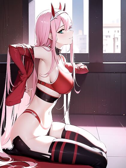 Zero Two from Darling in the Franxx Showing Off Her Underboob in Seductive Hentai Scenes
